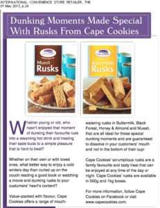 Dunking Moments Made Special with Rusks From Cape Cookies, International Convenience Store Retailer